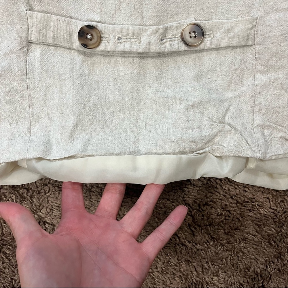 Emerson Lang Vest Button Up Natural Linen Look Boho Renaissance Faire Peasant - Picture 5 of 6